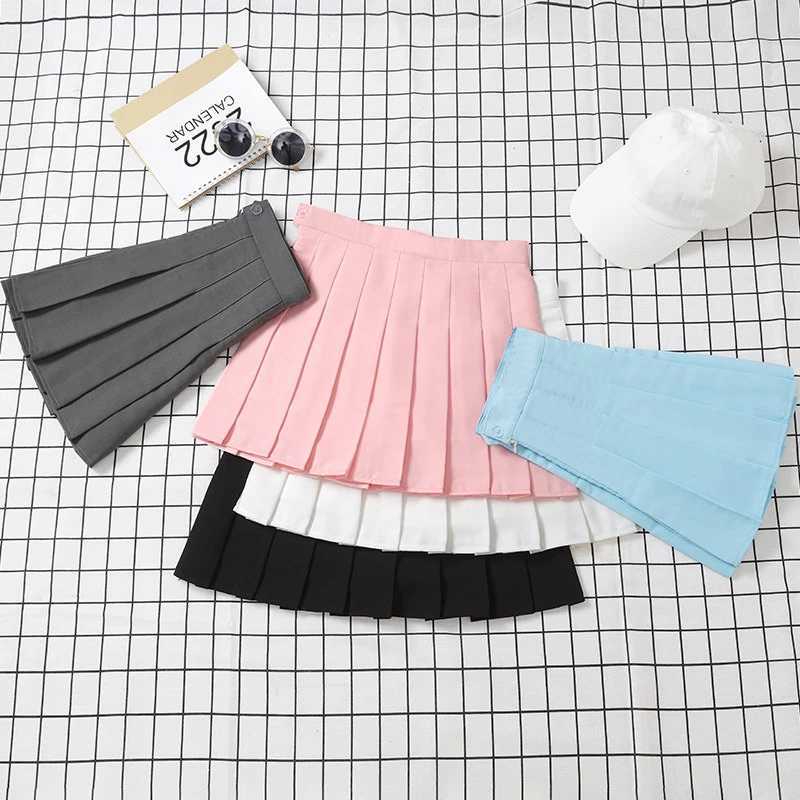 Skirt Black Womens High Waist Summer Clothes Vintage Korean Harajuku Red A Line Mini Eam School Pleated Short Skirts For WomenXJ241221