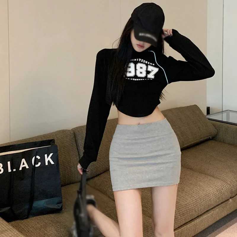 Womens Solid Stretch High Waist Bodycon Casual Short Skirt in SummerXJ241221