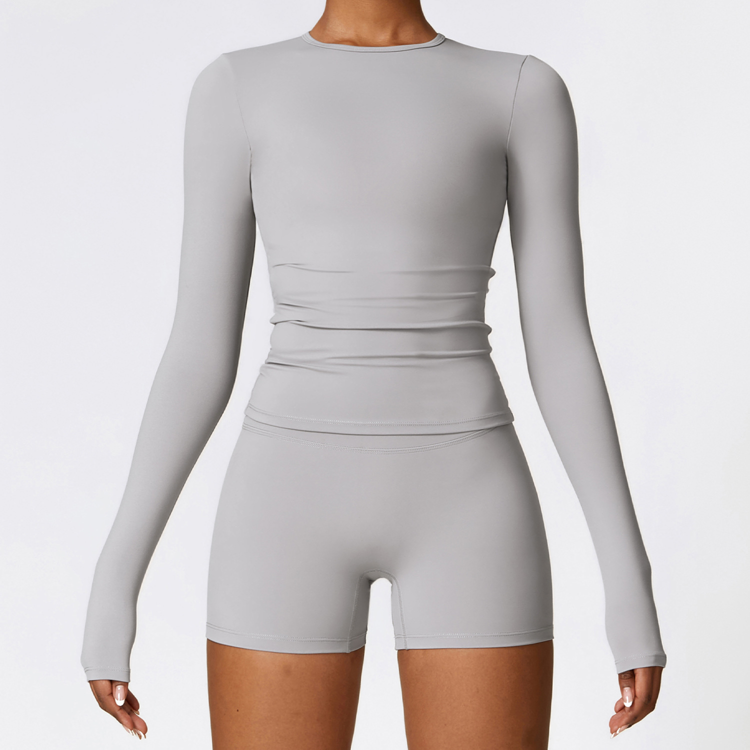 Winter Brushed Long Sleeve Yoga Wear High Intensity Fitness Wear Pilates Running Exercise Long Sleeve Top
