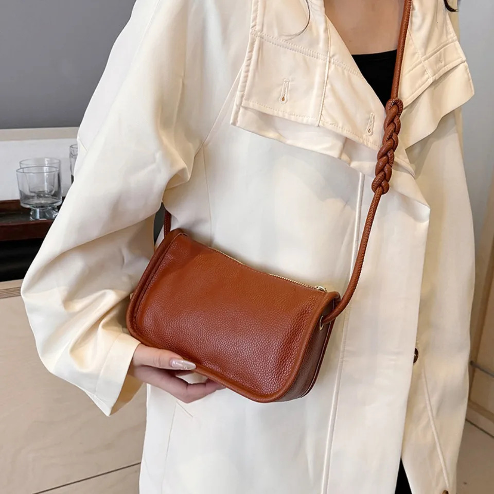 New genuine leather fashionable women s crossbody bag women s new solid color shoulder bag handbag designer women s wallet bag