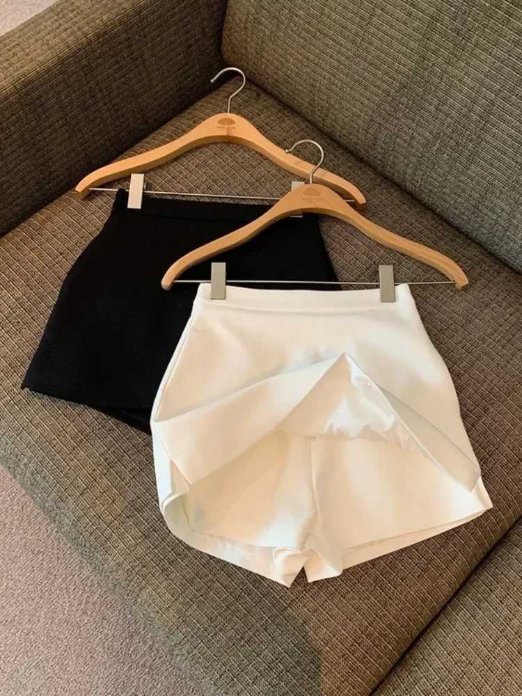 Jupe Faldas jer Moda 2024 Casual Black White Suit Mini Skirt Y2k Shorts Femme Korean Style Skirts For Women Short LazyXJ241221
