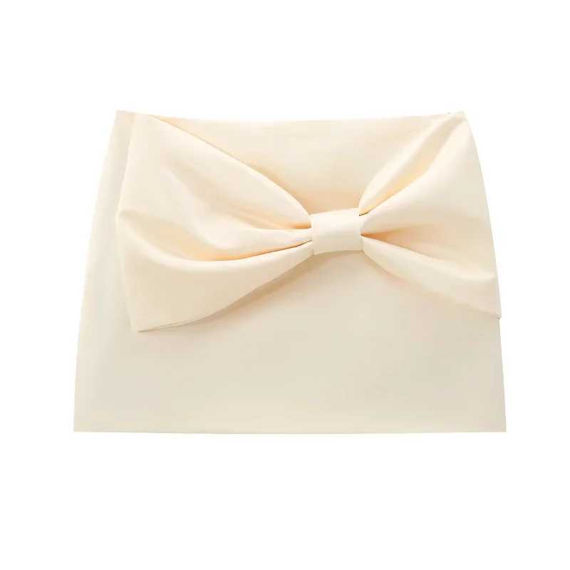 TR Womens Short Skirts 2024 Summer Butterfly Mini Skirts Ladies Fashion Casual Ele Office Beige Pleated Short SkirtsXJ241221