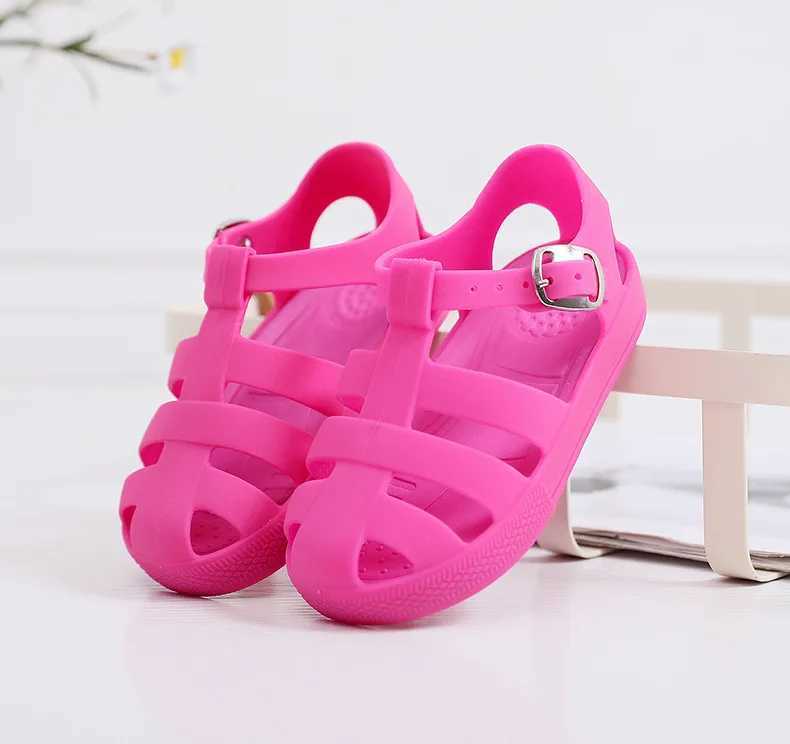 Sandals New Mini Brazil Roman Sandals Boys Girls Sandals Flox Jelly Shoes Sandals ChildrenS Shoes Roman Hollow Breathable Sandals H241217