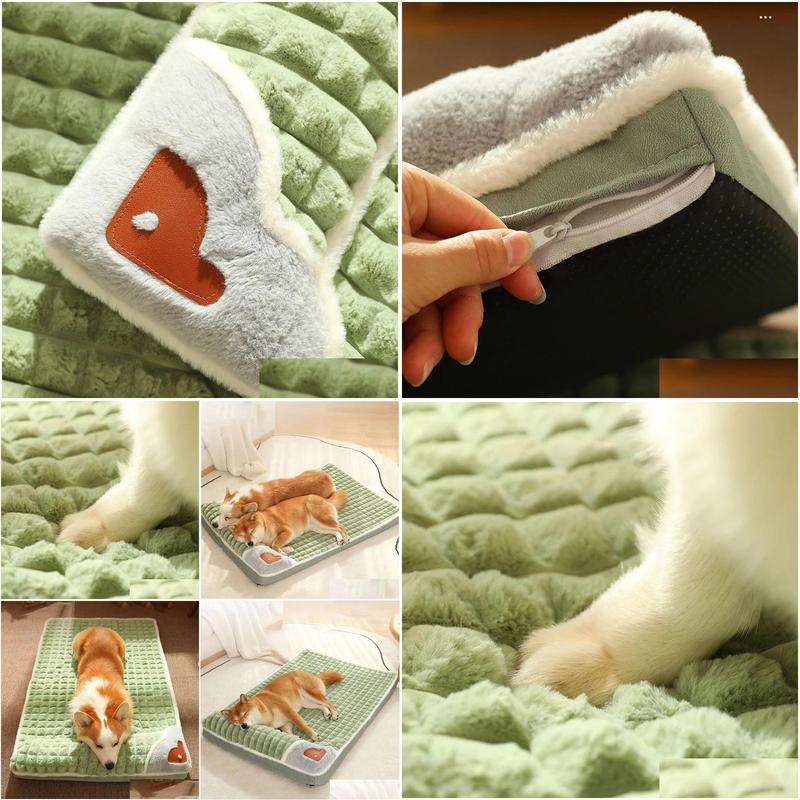 Dog Houses & Kennels Accessories Madden Winter Warm Mat Sofa Small Medium Plaid Bed For Cats Dogs Fluff Sleeping Removable Washable P Dhaba