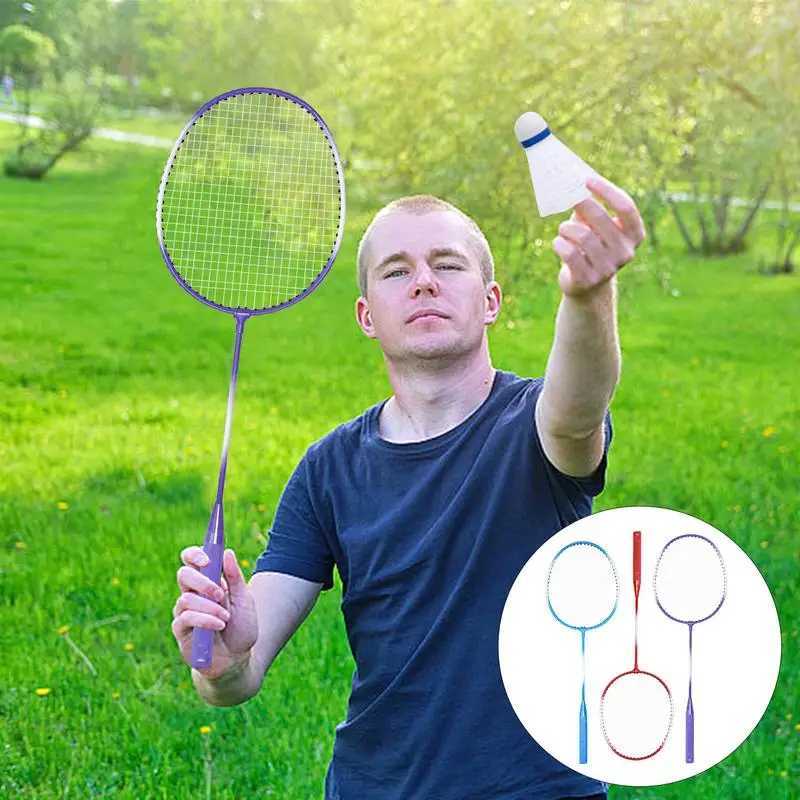 Badminton Rackets Set 2 Player Badminton Racquets Set Sports Gear for Adults and Kids Badminton Equipment for Garden Beach FamilW241221