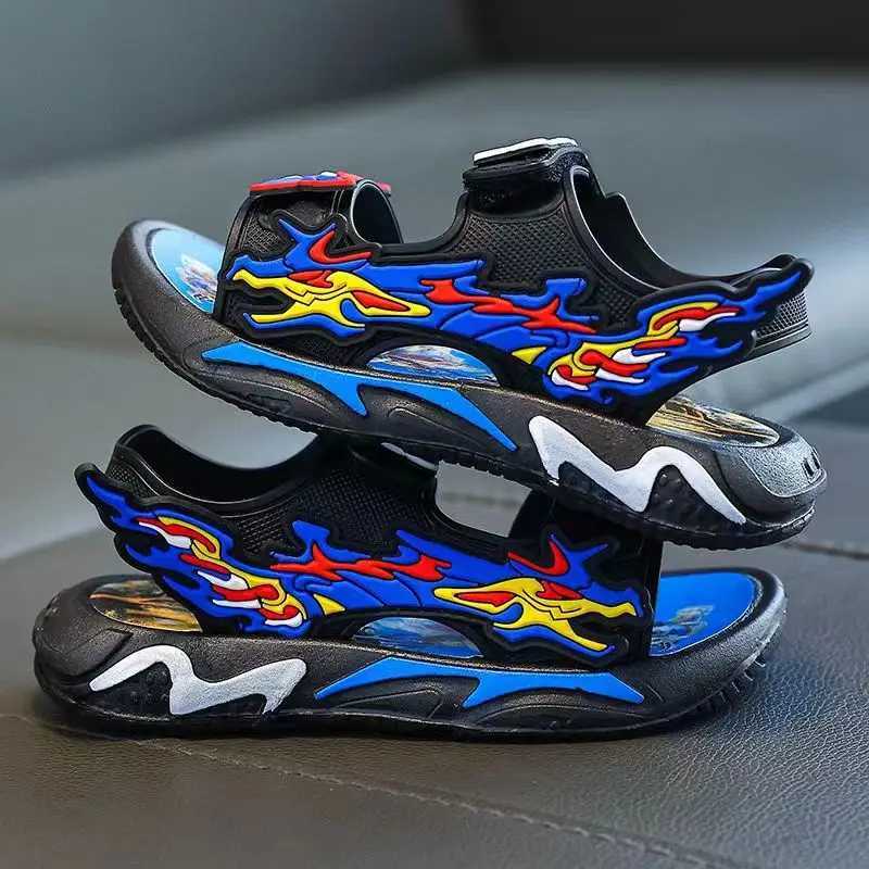 Sneakers Versatile Kids Sandals Stylish Lightweight Anti-Slip for All-Season Comfort - Easy Hook Loop Closure H241221