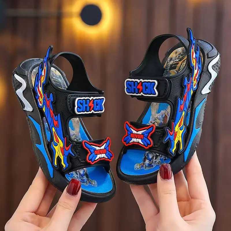 Sneakers Versatile Kids Sandals Stylish Lightweight Anti-Slip for All-Season Comfort - Easy Hook Loop Closure H241221