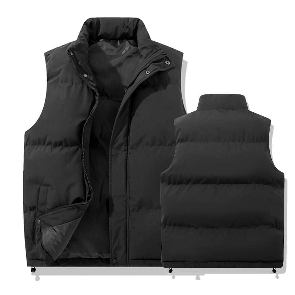 Men Sleeveless Vest Zipper Jackets Winter Fashion Male Warm Vest Coats Men Stand Collar Outdoor Waistcoats Windproof StreetwearXJ241221