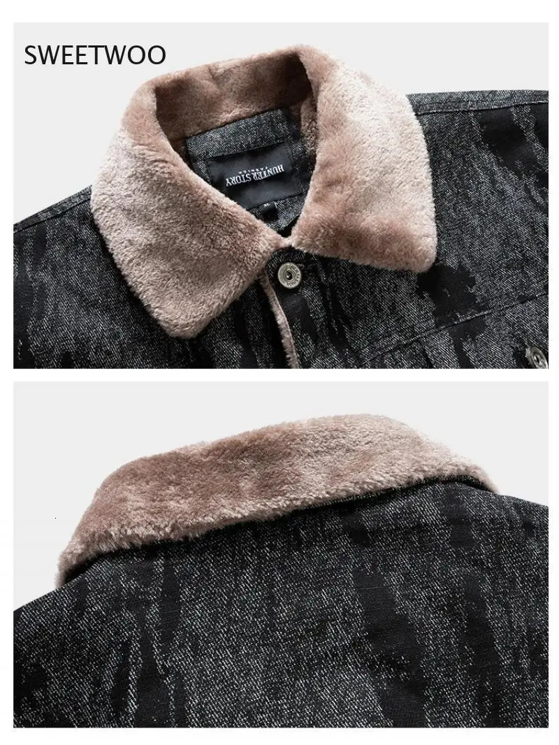 Winter mens plus velvet jacket mens casual sports ski baseball uniform jacket 241216