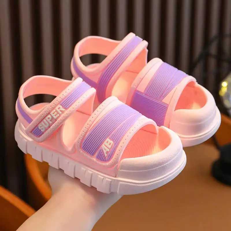 Sneakers Youth Fisherman Sandals for Summer Fun - Trendy Stripes Non-Slip PVC Sole Comfy Ankle-Strap Design H241221
