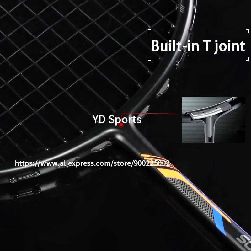 2PCS/professional 0U all carbon fiber badminton racket with high tension 35LBS 3KG adult racket for sportsW241221