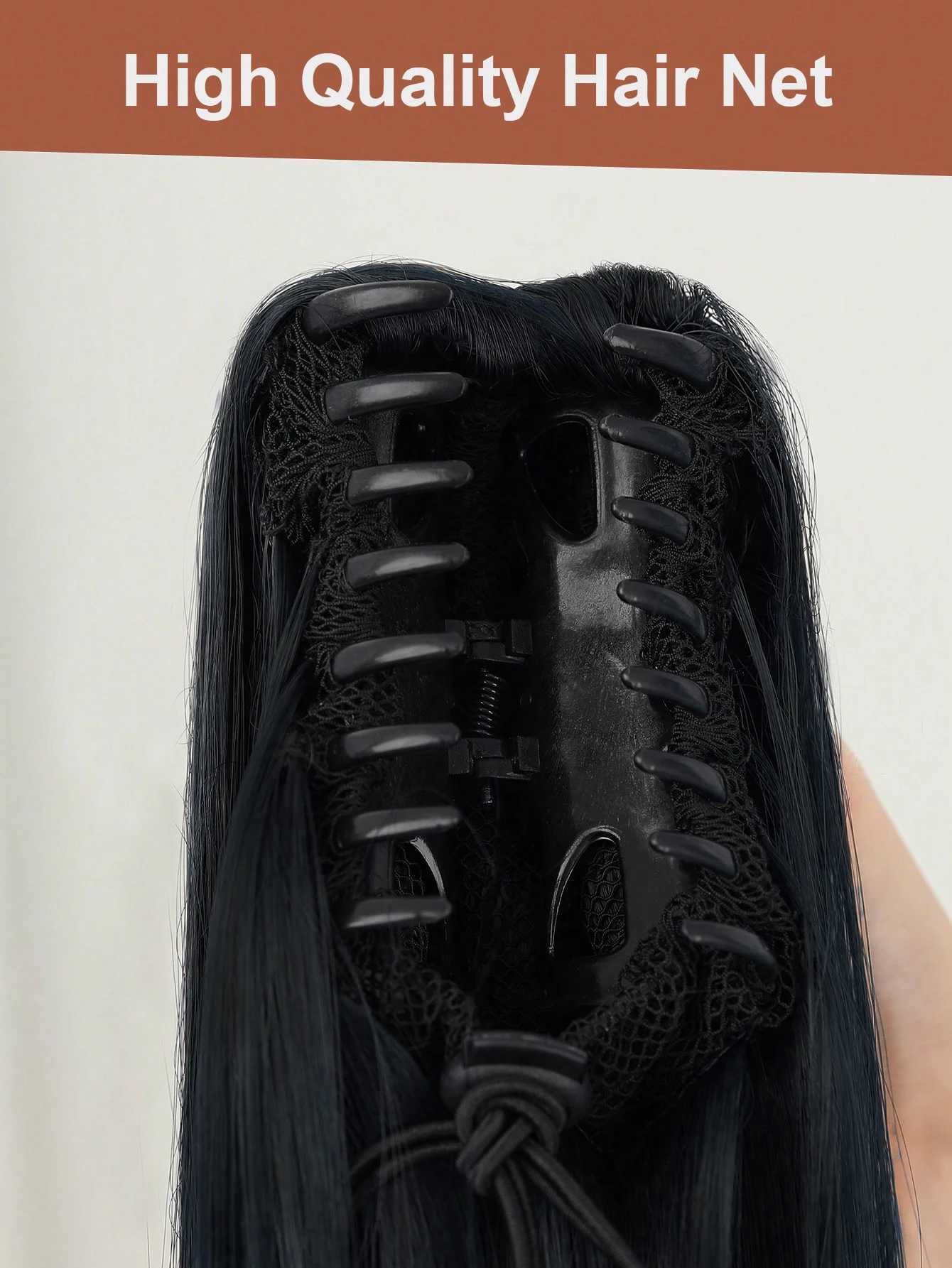 Synthetic Claw Ponytail Extension Hair Long Straight Color 24 Inch Heat Resistant Fiber Clip In PonytailXJ241221