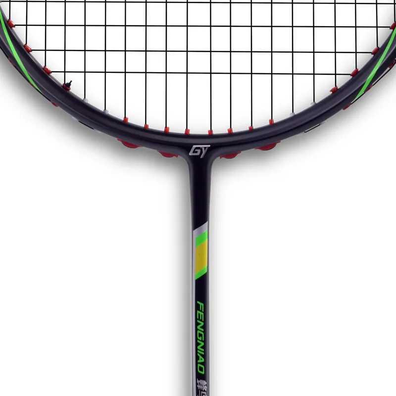 Professional 6U ultra light carbon fiber sports training racket string up to indoor and outdoor badminton racketsW241221