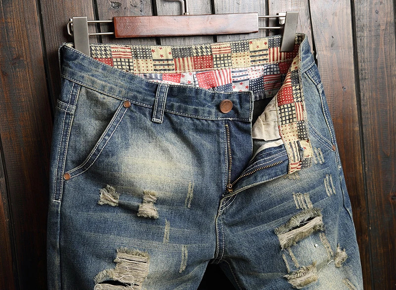 Ripped Jeans for Men Straight Loose Fit 2025 Spring and Summer Hollow Out Street Wear Hip Hop Pants Mens Biker Distressed 241218