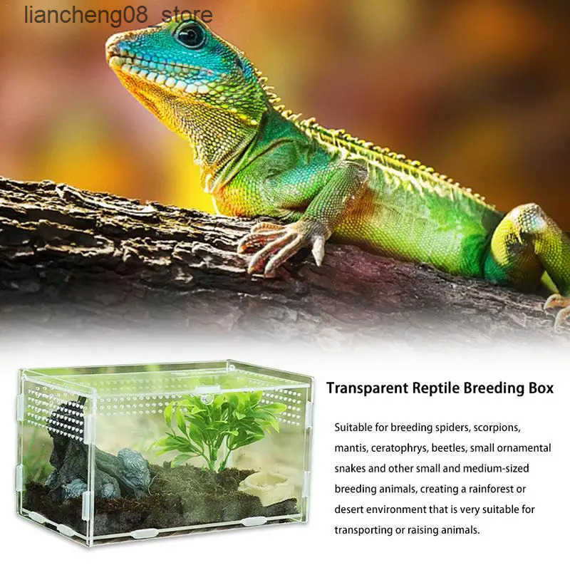 Other Pet Supplies Terrarium transparent reptile breeding carrier lightweight acrylic large feeding wolf spider habitat box L240910