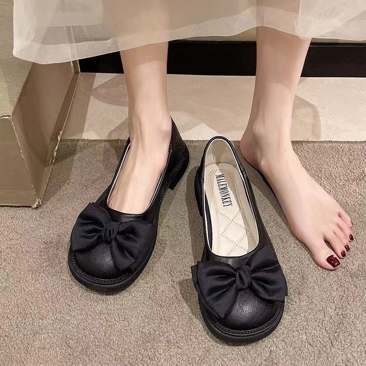 Knot Ddmywed Butterfly Small Leather For Women Summer New Item Flat Heel Mary Jane S British Style Versatile Single Shoes Chinese Brand F Ddmysaturn