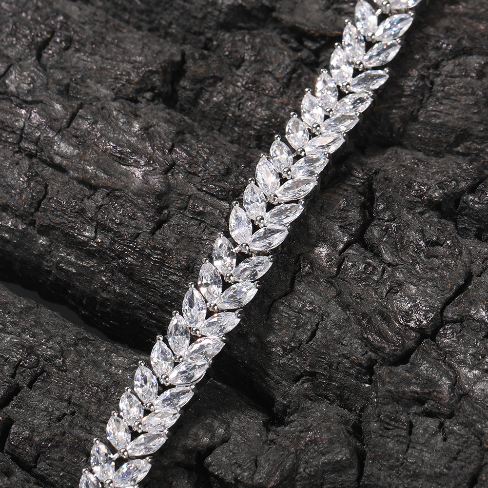 7-8 Inches Length Adjustable Flower Tennis Bracelet Hip-hop Wolf Tide New In Full Diamond Fashion Street Extended Section Personalized Bracelet Bijoux