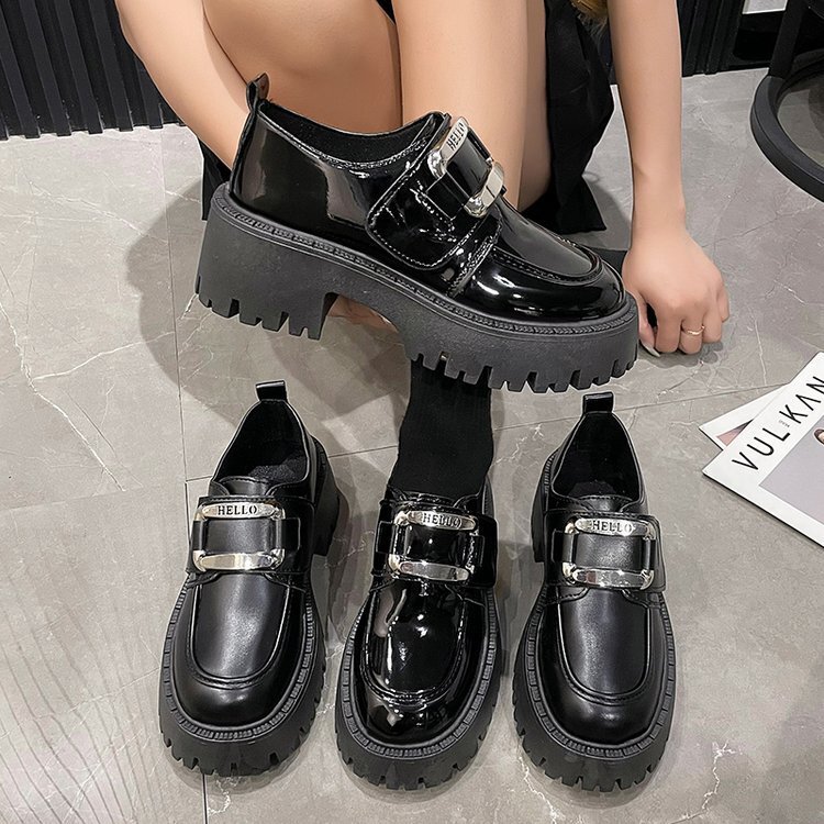 Ddmywed Height Increasing British Style Small Leather Shoes Women's Spring And Autumn Dress 2024 New Black Mary Jane High-Heeled Chinese Brand Sh