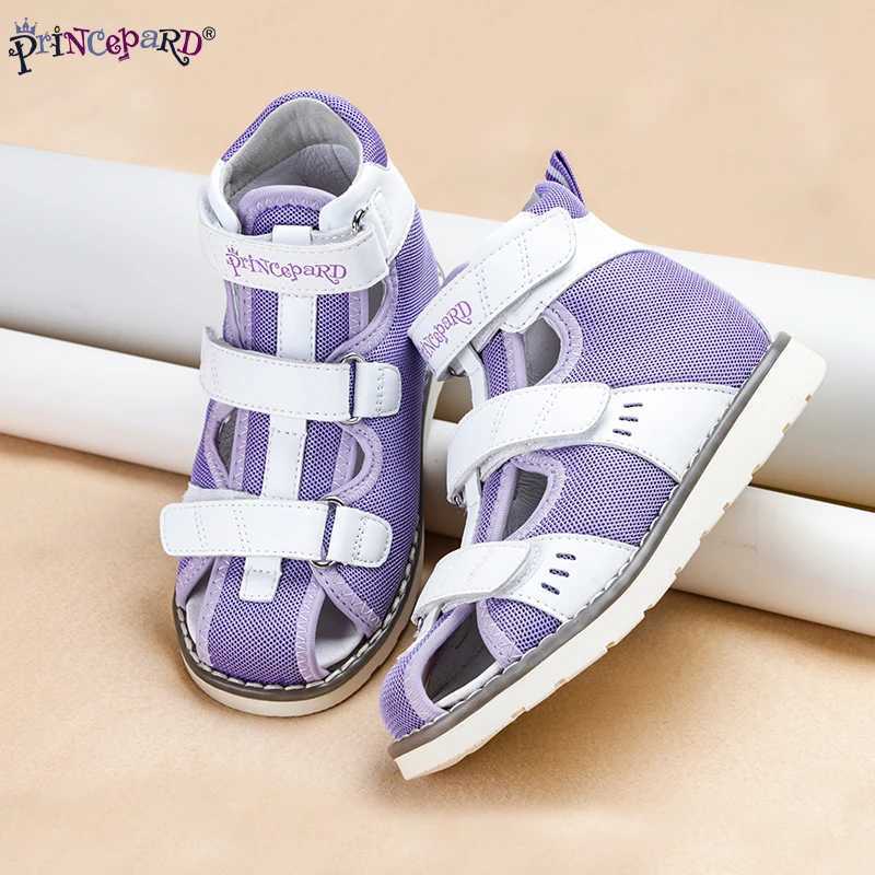 Sneakers Principard Spring/Summer Childrens Orthodontic Sandals New Closed Toe Leather Arch Support Orthodontic Shoes for Preschool Girls and Boys H24