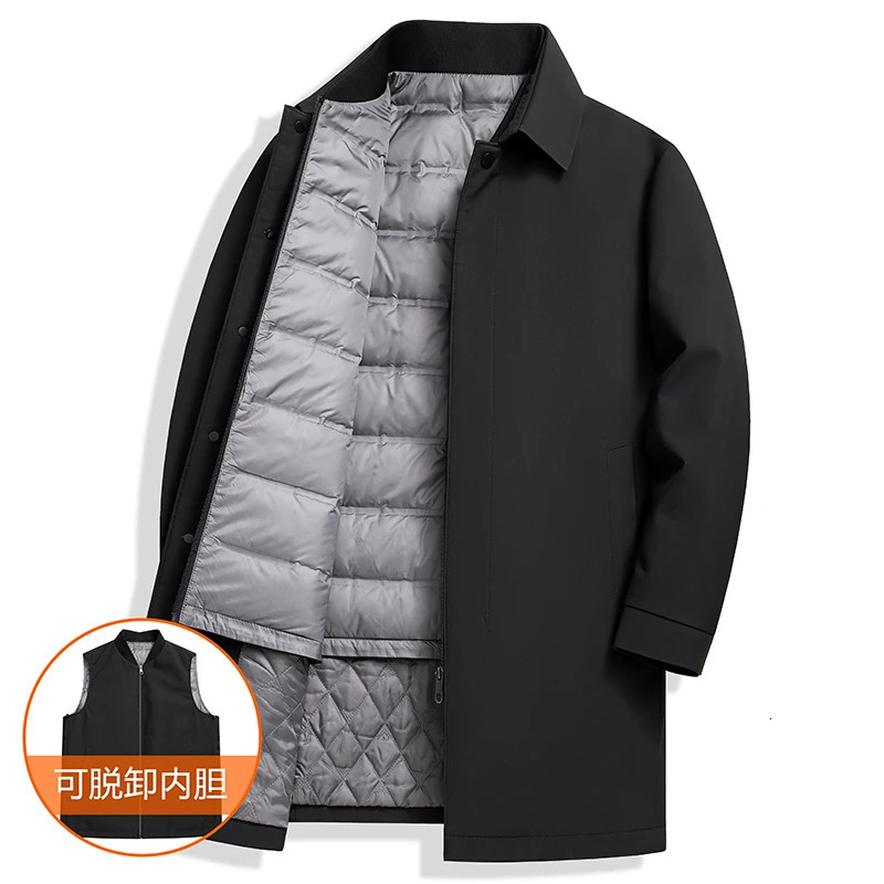 Winter Mens Long Hooded Down Jacket Thickened Cold proof Warm Leisure Coat with 90% Duck Content 241217