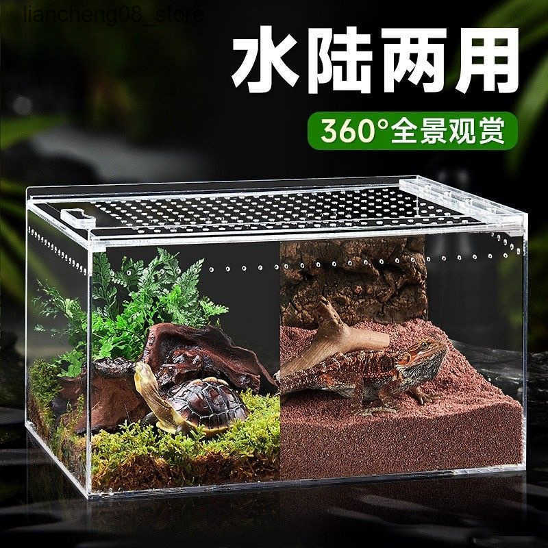 Other Pet Supplies Crawling pet feeding box transparent acrylic integrated no assembly hermit crab feeding tank scorpion snake insect ecological box L
