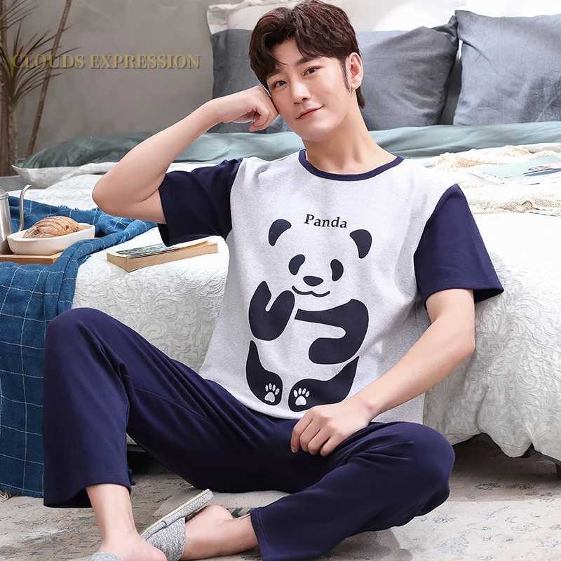 Brand Cartoon Mens Pajama Striped Panda Pajama Set Casual Mens Pajama Pants 4XL Home Fashion W241221