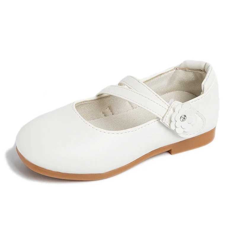 Sneakers Princess Girls Shoes Kids Leather Shoes For Medium Big Girl Children Casual Flats Floral Flowers Shoes For Wedding Birthday Show H241221