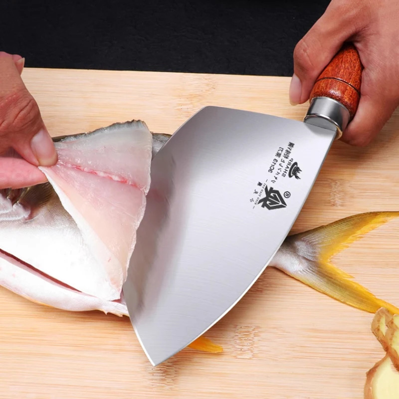 Stainless steel slicing knife commercial fish scale knife for Tuna cutting professional butcher fish scale tool meat cutter 241220