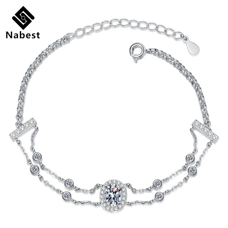 Na Tarnish Free Women VVS Charm Bracelets Women Wedding Jewelry 925 Sterling Silver Double Layers Bracelet 241214