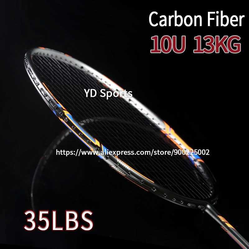2PCS/professional 0U all carbon fiber badminton racket with high tension 35LBS 3KG adult racket for sportsW241221