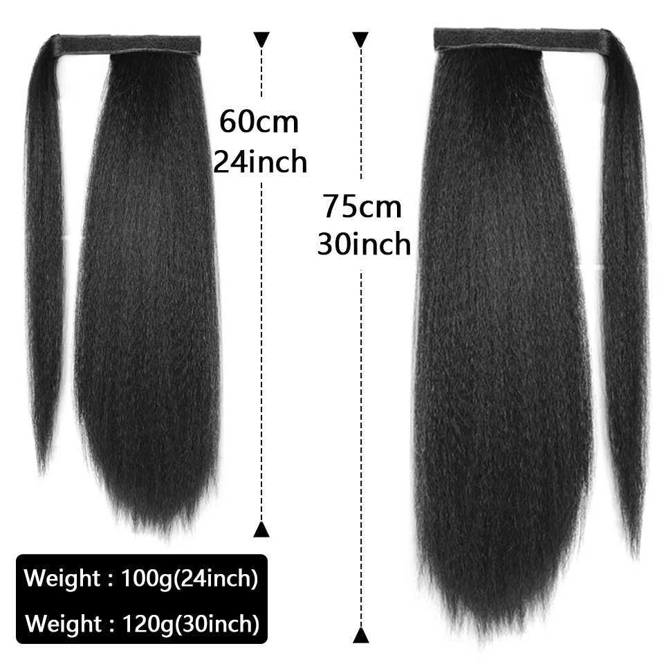MyDiva 30Inches Long Straight Afro Synthetic Ponytail Hair Kinky Natural Hair Straight Drawstring With Clip Elastic Band PonyXJ241221