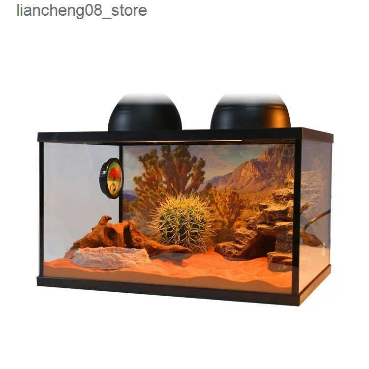 Other Pet Supplies Reptile Pet Glass Feeding Box Turtle Terrarium Rainforest Ecological Tank Snail Crab Snake Spider Horned Frog Feeding Box L240910