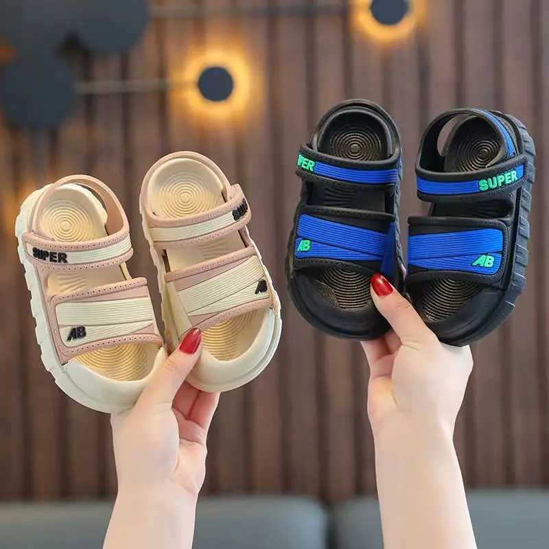 Sneakers Youth Fisherman Sandals for Summer Fun - Trendy Stripes Non-Slip PVC Sole Comfy Ankle-Strap Design H241221