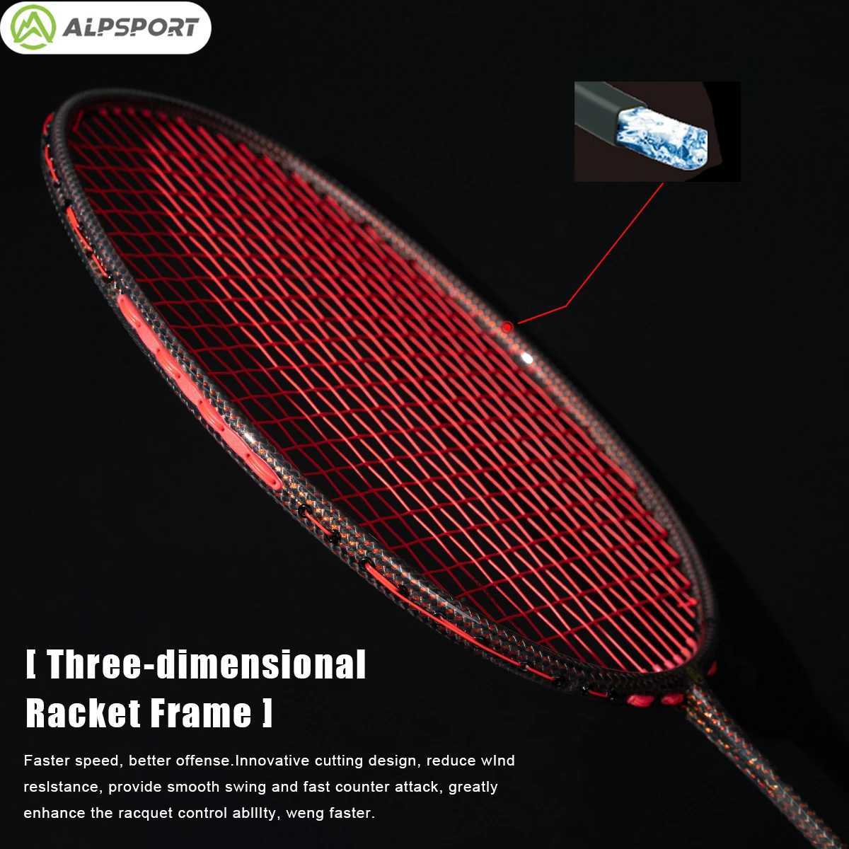 The ALP K 3U offensive badminton stand is made of T800 high hardness carbon yarn fiber and tungsten alloy which is super aggressive and durableW241221