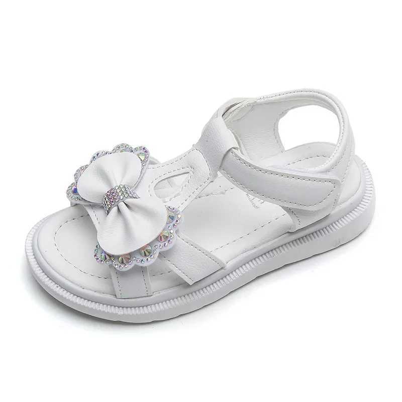 Sneakers Childrens shoes girls soft soled casual shoes fashionable princess shoes new water diamond beach shoes bow shaped sandals for girls H241221