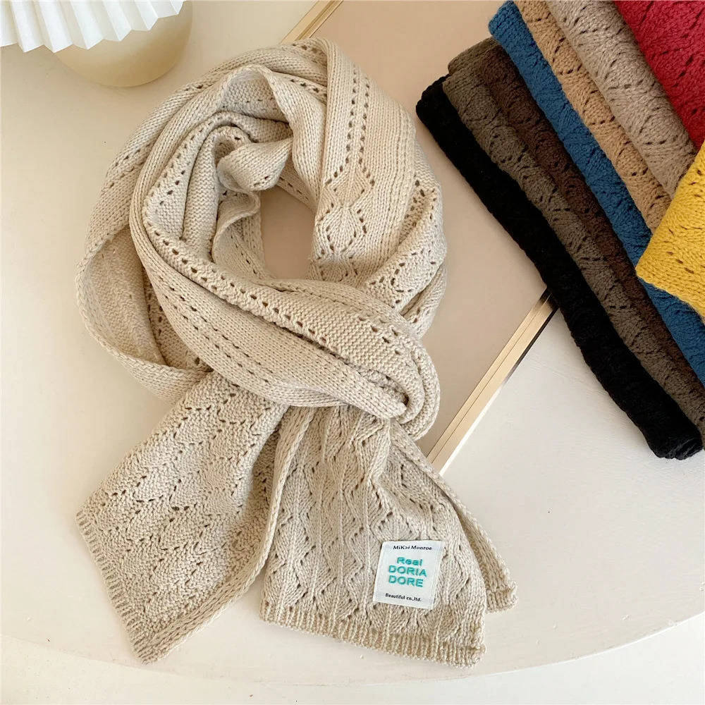 winter Knitted scarf fashion women long scarves female vintage large shawl soft warm pashmina thickened wool scarf D300 241220