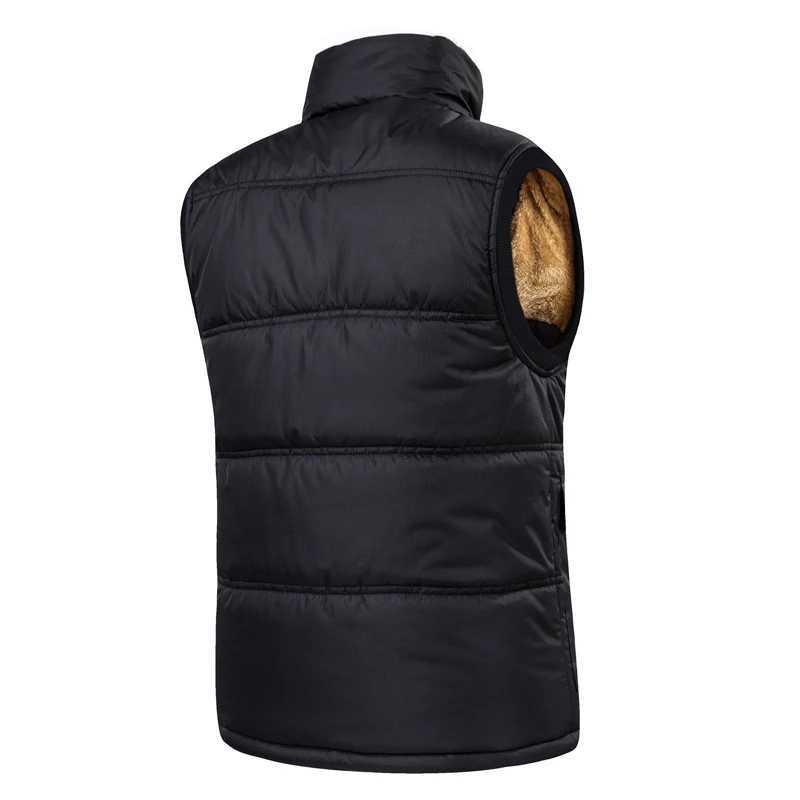 7XL Plus Size Men Warm Winter Vest Autumn Outdoor Windproof Thicken Vest Jacket Male Fleece Warm Sleeveless Slim Fit WaistcoatXJ241221