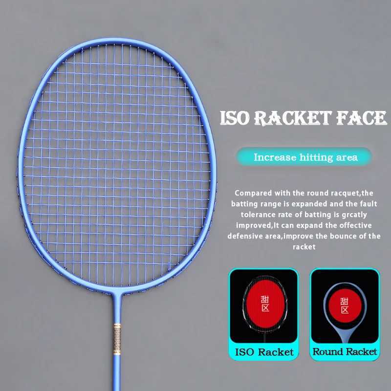 Super Light 8U 62g 00% carbon fiber badminton racket offensive racket professional training racketW241221