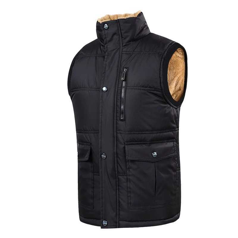 7XL Plus Size Men Warm Winter Vest Autumn Outdoor Windproof Thicken Vest Jacket Male Fleece Warm Sleeveless Slim Fit WaistcoatXJ241221