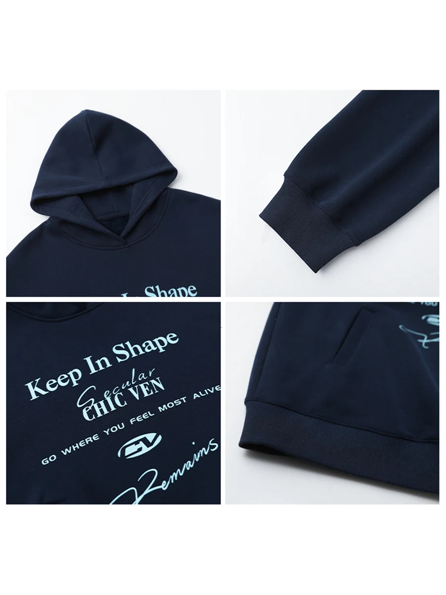 CHIC VEN Women Sweatshirts Casual Sport Hooded Letter Printed Fleece Hoodie Loose Female Top Woman Coat Autumn Winter 2024