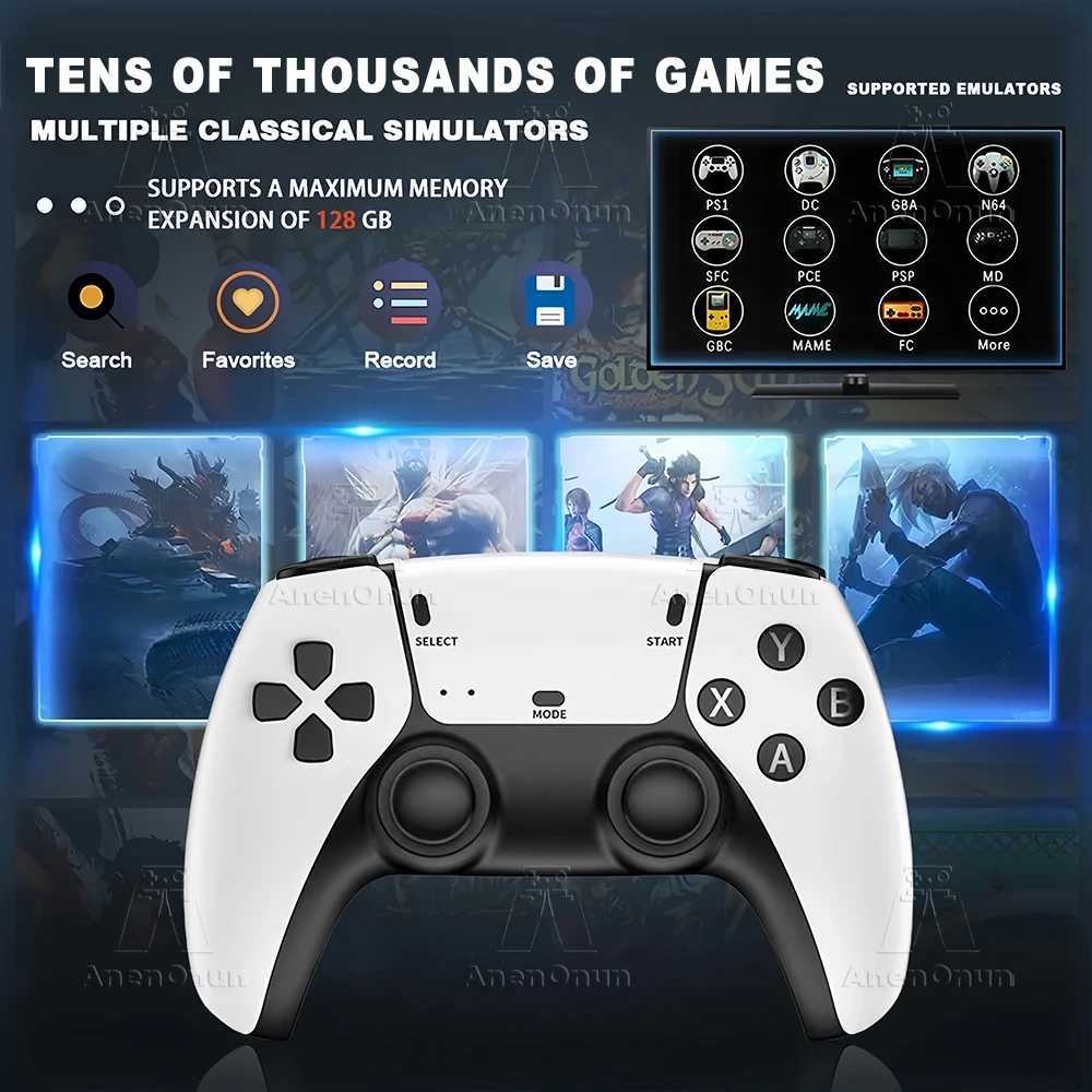 4K Game Stick 41000+ Games 9 Classic Emator TV Video Game Console High Quality Emuelec Retro Gaming hine with 2 Controller Z241219