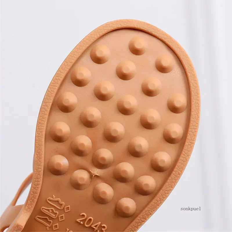 Sandals Summer Children Sandals Baby Girls Toddler Soft Non-slip Princess Shoes Kids Candy Jelly Beach Shoes Boys Casual Roman Slippers H241217