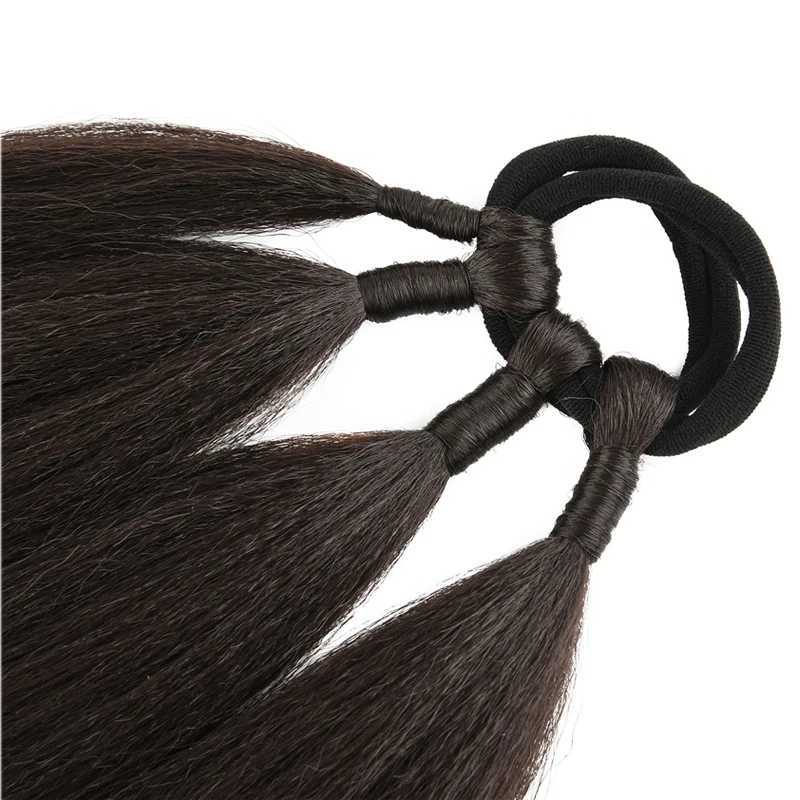 26/34inch Synthetic Long Braided Ponytail Hair Extensions Synthetic Boxing Braids Wrap Around gnon Tail With Rubber BandXJ241221