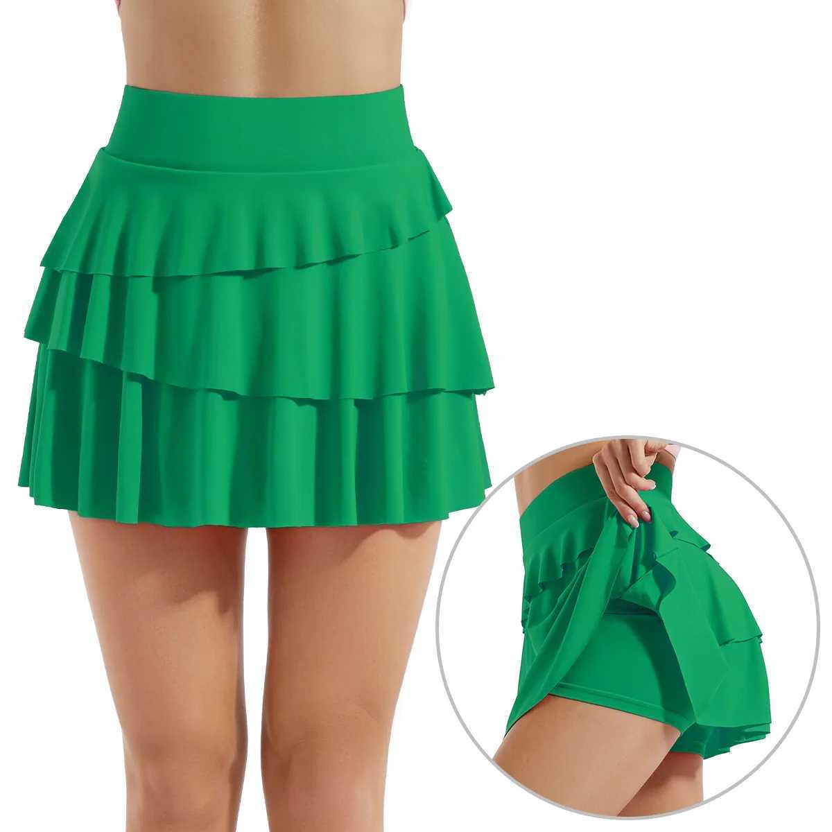 New In 2024 Womens High Waisted Tennis Skirt With Shorts Quick Drying Sports Short Fitness Running Train Skirt For WomanXJ241221