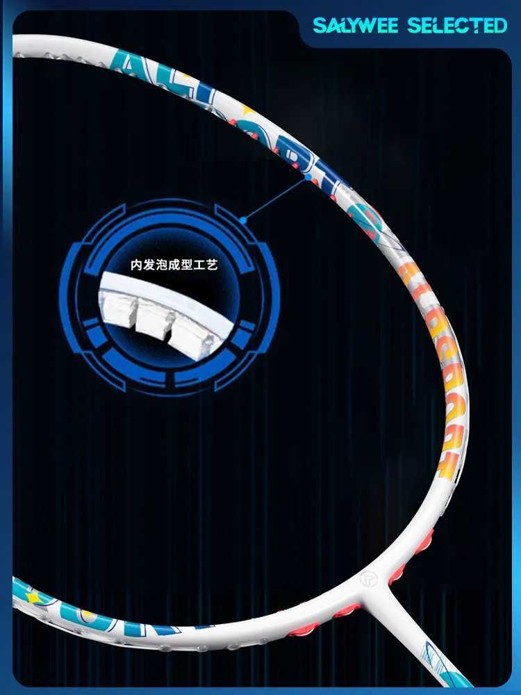 ALPSPORT Badminton Racket 4U all carbon fiber T700 Solid Center 40T ultra light and high weightW241221