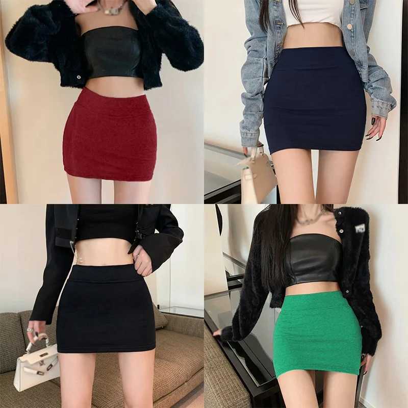 Womens Stretch High Waist Wrap Bodycon Casual Mini Skirt ShortsXJ241221