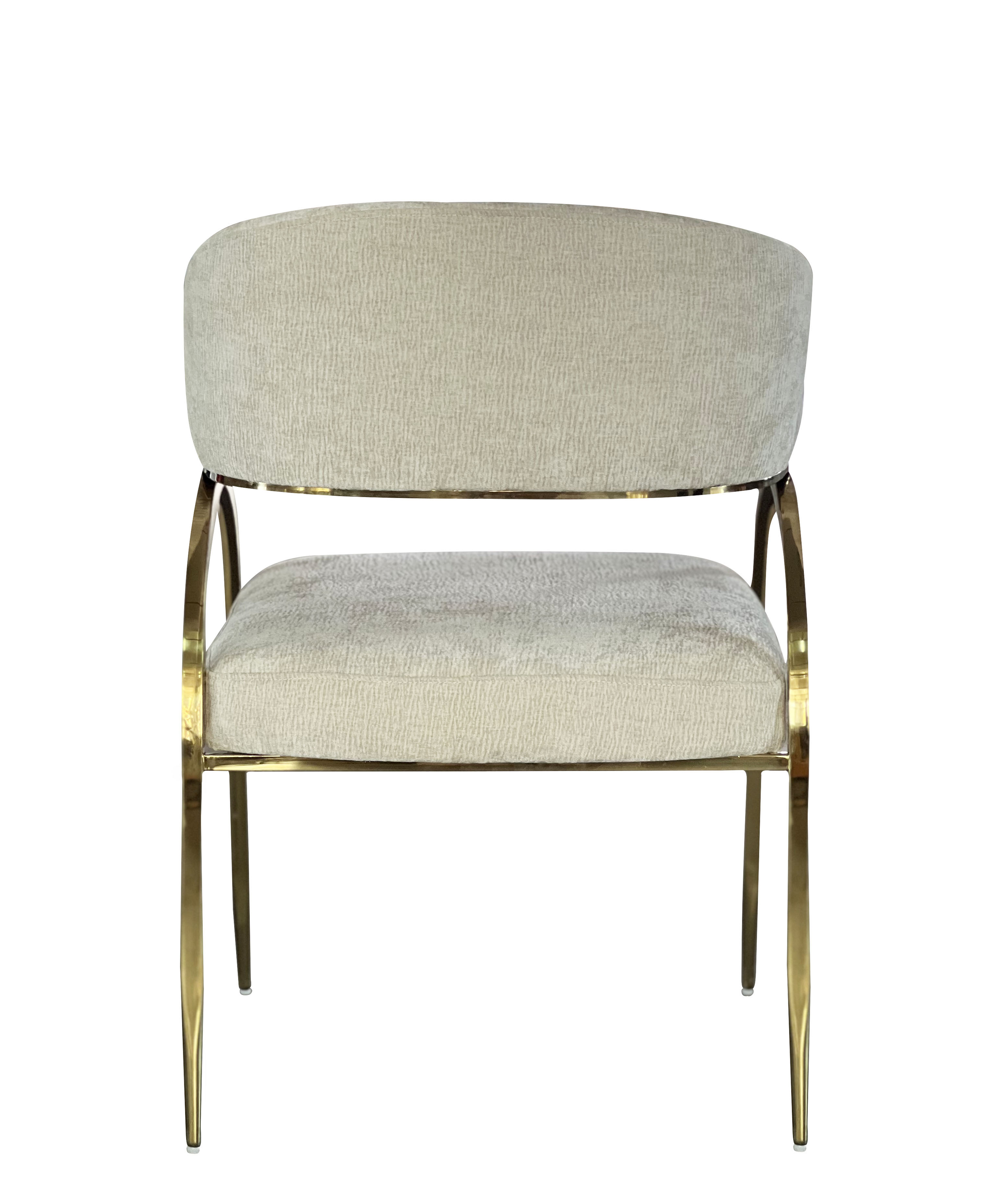 Alanya Generic Dining Chair - Beige & Gold Modern Dining Chair