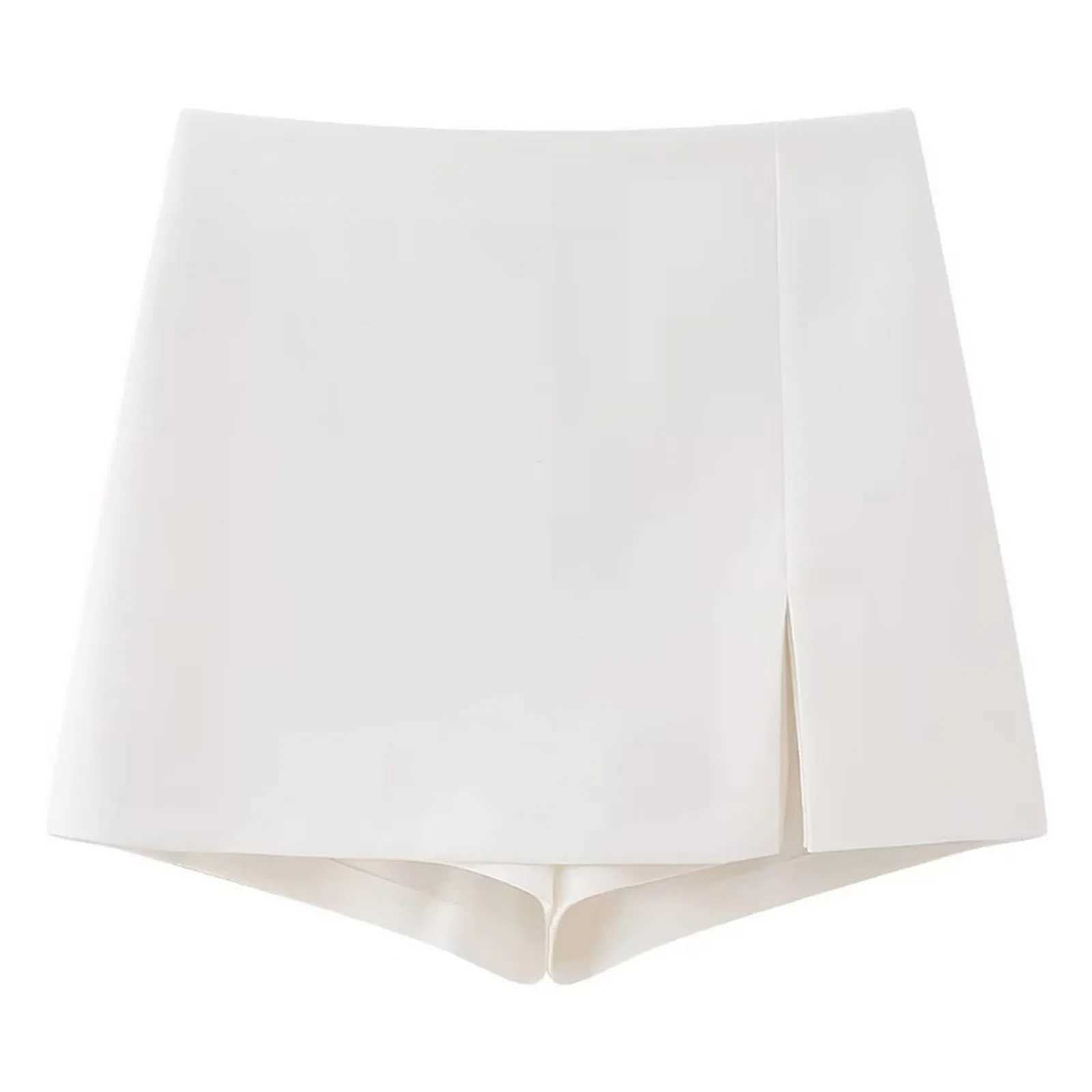 High Waist Wrapped Short Skirts Women Y2K Streetwear Asymmetrical Skorts Spring Summer Basic Solid Casual Office Mini SkirtXJ241221