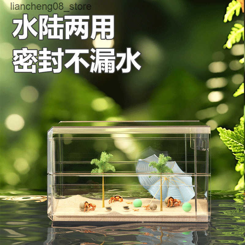 Other Pet Supplies Panoramic crawler box breeding and feeding box horned frog snake cage turtle tank small pet anti escape crawling pet box pet L24091