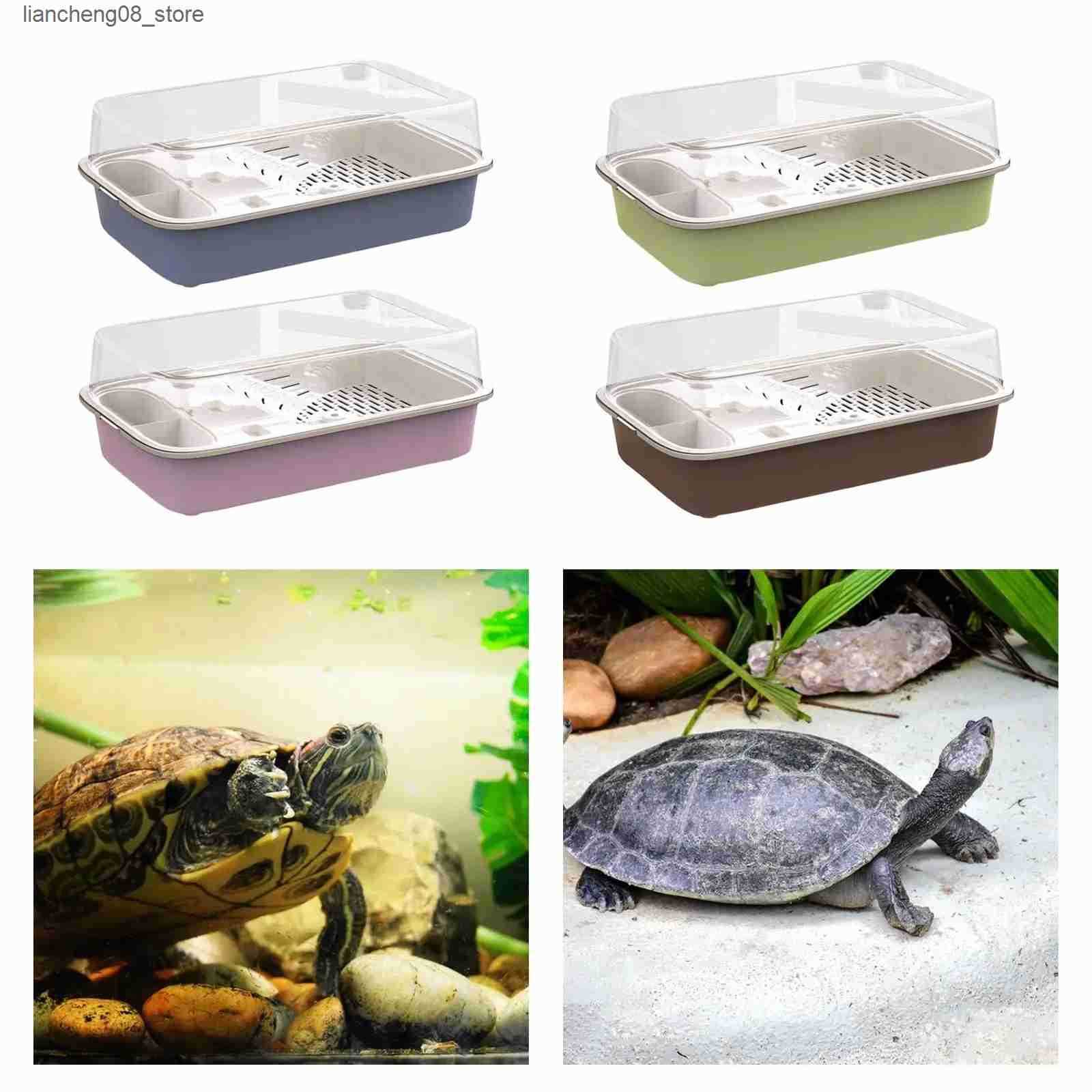 Other Pet Supplies Turtle Tank Reptile Habitat Multi functional Area Bottom Drainage Turtle Shell Breeding Box Hidden Turtle Shell Starter L240910